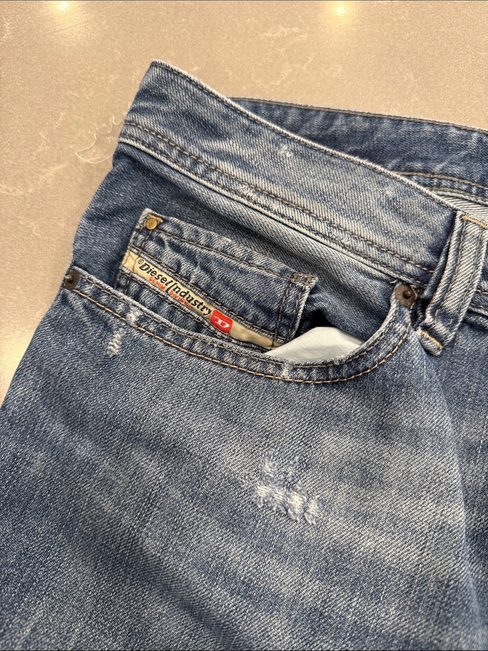 Diesel Relaxed Distressed Blue Jeans 36x32 - Picture 3 of 6